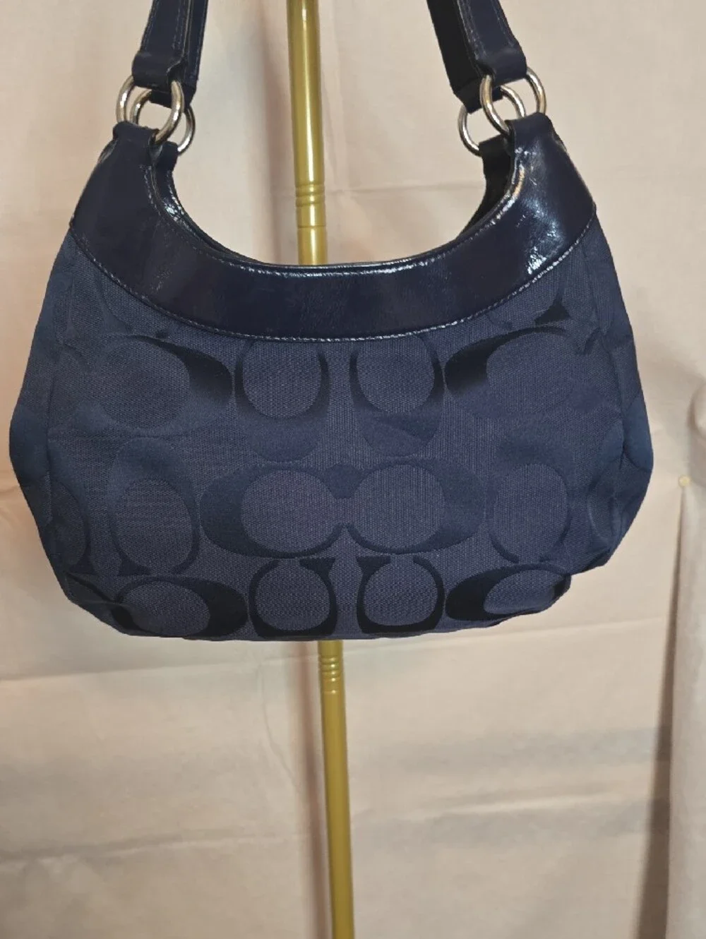 Coach Soho Navy Signature Hobo Bag